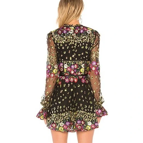 Lovers + Friends Kensington Black Floral Dress NWT small - Picture 2 of 8